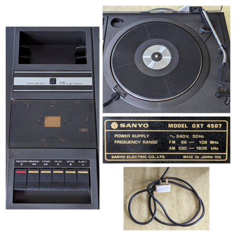 Vintage 70s Sanyo GXT 4507 Radio Record Player And Cassette Tape