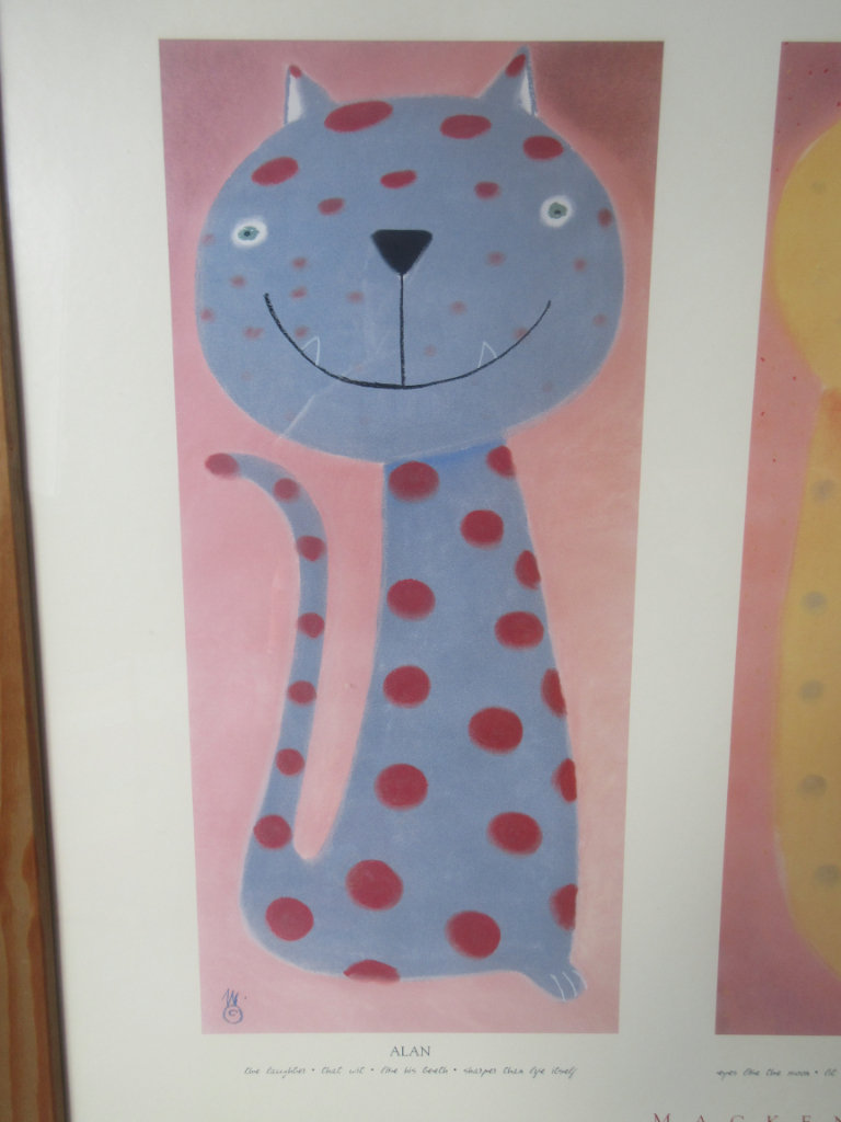 Large Mackenzie Thorpe Print Painting Alan Self Bob Dylan Wall Art Cats