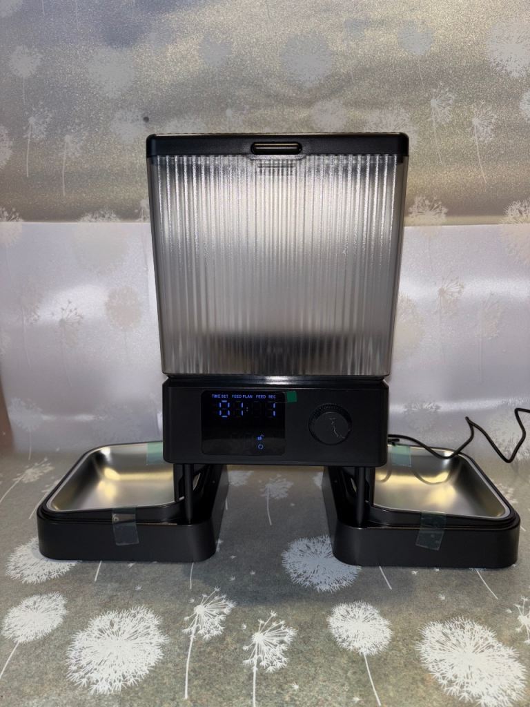 oneisall 5L Automatic Cat Feeder with Timer for 2 Cats, Knob Model Automatic 1.6