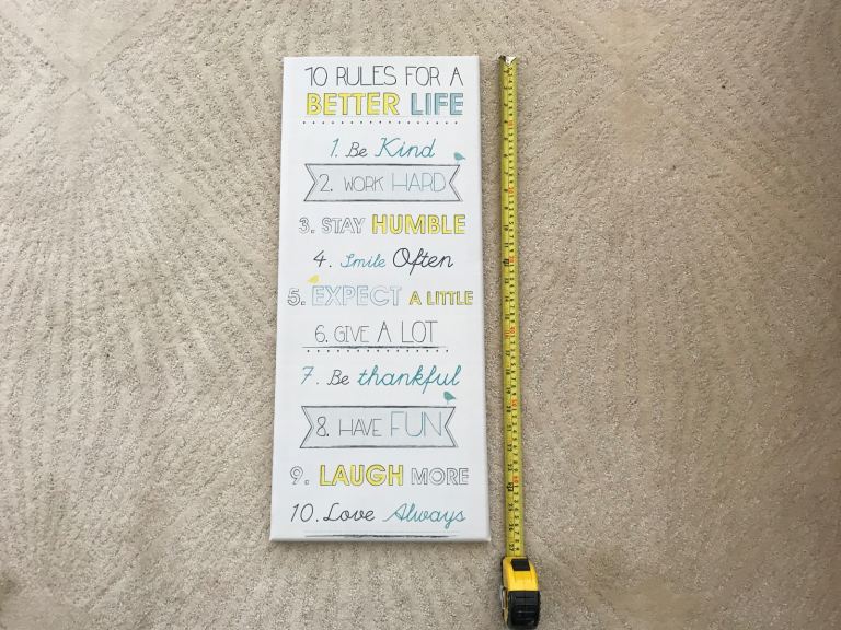Canvas print - ‘10 Rules for a Better Life’ by Next