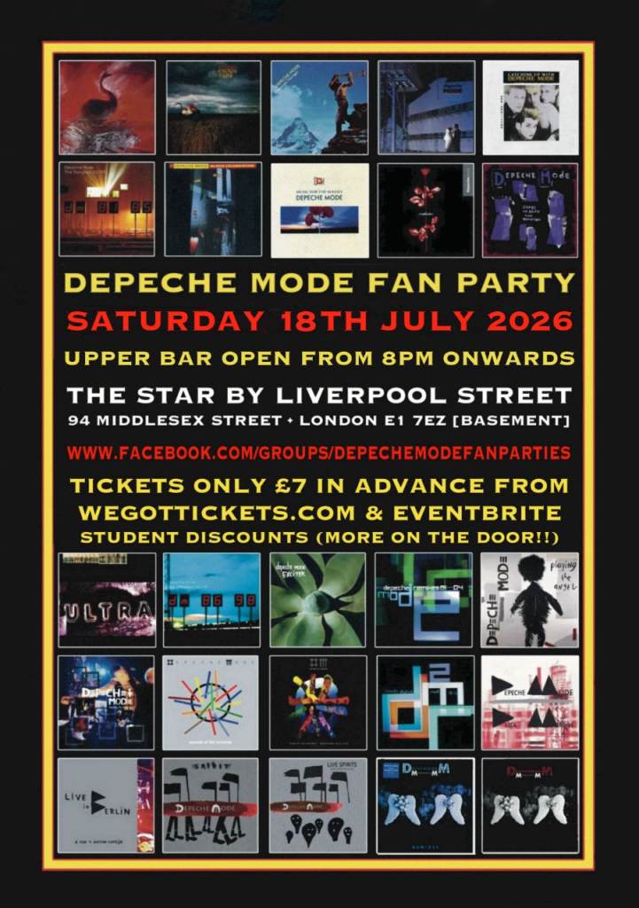 DEPECHE MODE FAN PARTY @ The Star By Liverpool Street, London