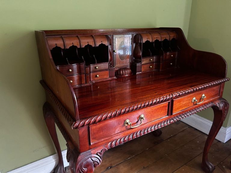 Mahogany Bureau Desk with Drawers – Good Condition