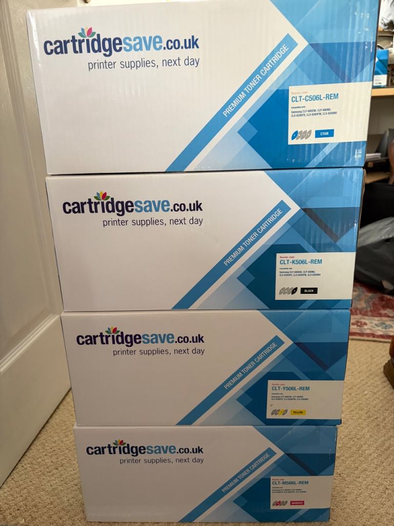 Set of 4 Samsung Original OEM Toner Cartridges CLT-K506L-REM