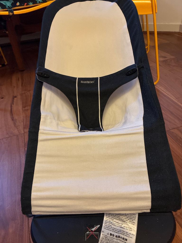 BabyBjorn Baby Bouncer Bliss – Black/White, Good Condition