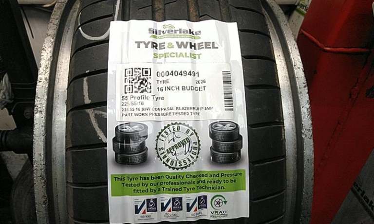 225 55 16 99w Compasal Blazerruhp 5mm Part Worn Pressure Tested Tyre
