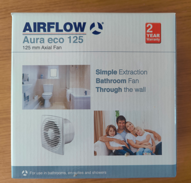 image for Extractor Fan Bathroom New Boxed Airflow Aura Eco 125mm/5 Inch 