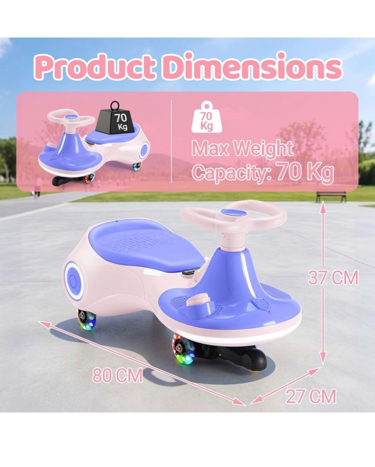 DollarDash 12V Electric Wiggle Car – Pink, New
