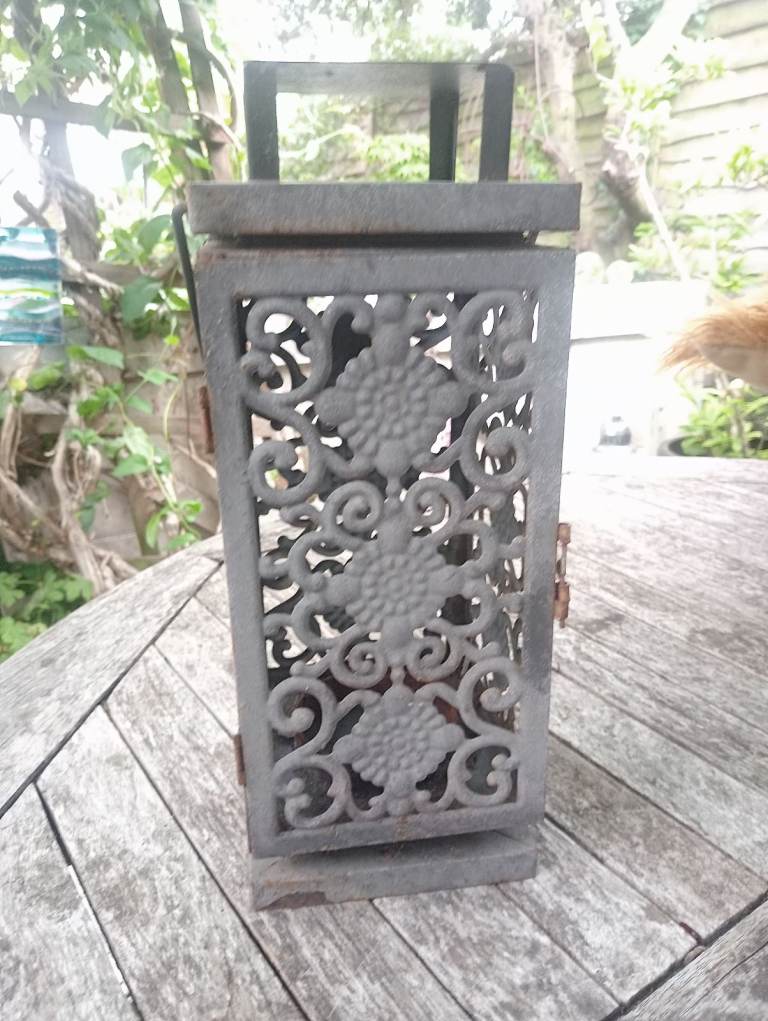 4 weathered metal lanterns candle vintage wedding party 