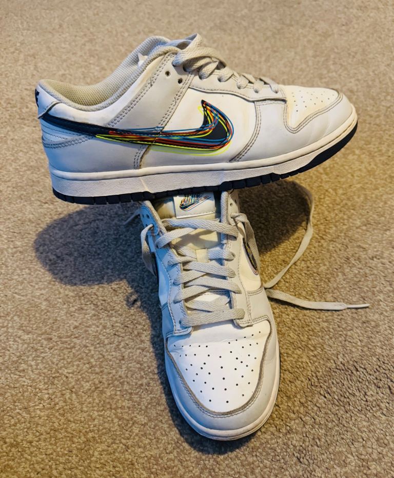 Nike Dunk Low Retro 3D Swoosh Trainers Size UK 7