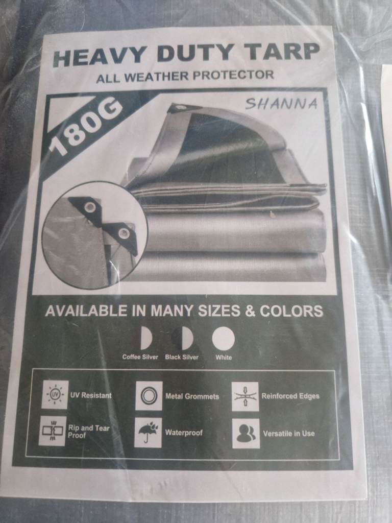 SHANNA Heavy Duty Tarpaulin 3x6m Waterproof Tarp Sheet Cover