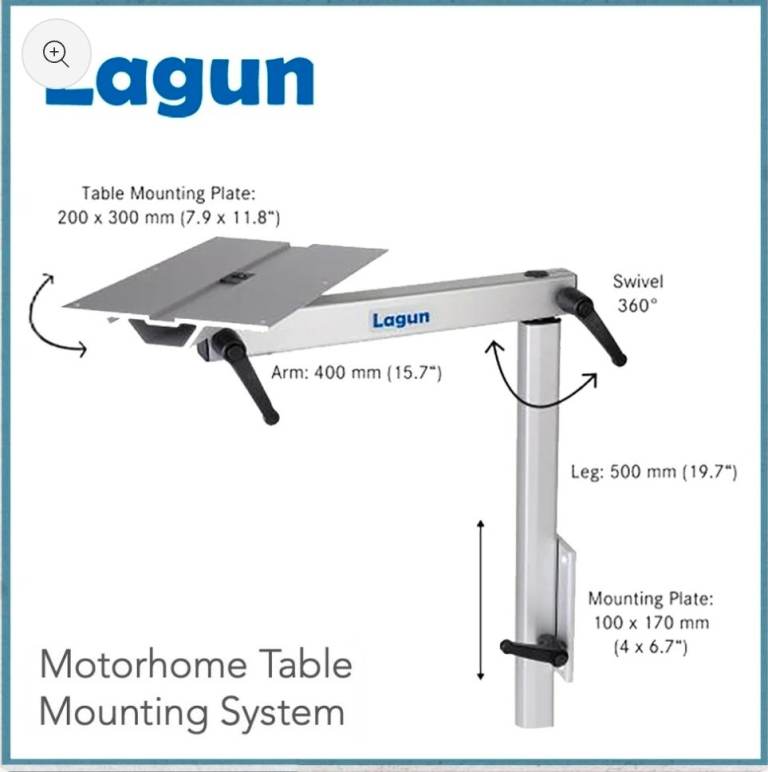 Lagun Swivelling Table Leg System with table top