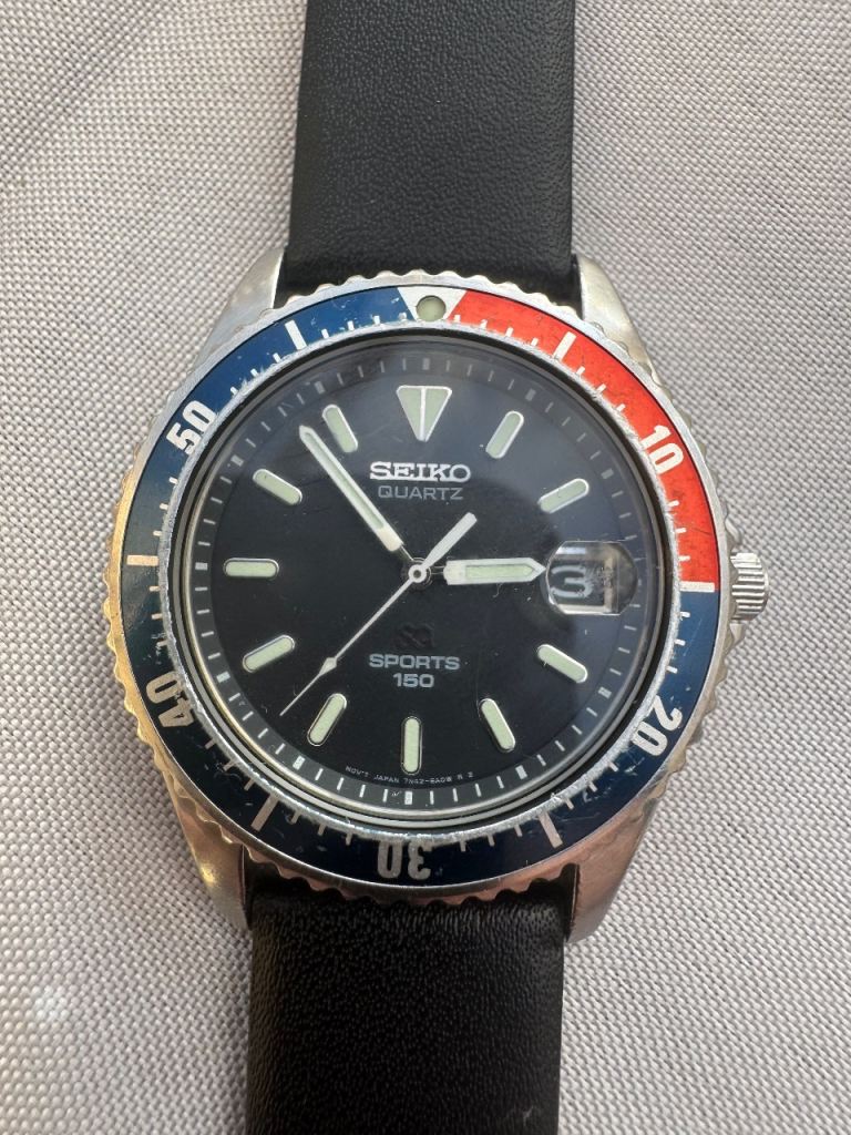 Seiko SQ Sports 150 Quartz Dive Watch / 7n42-6A0A / Pepsi Bezel .with other watches