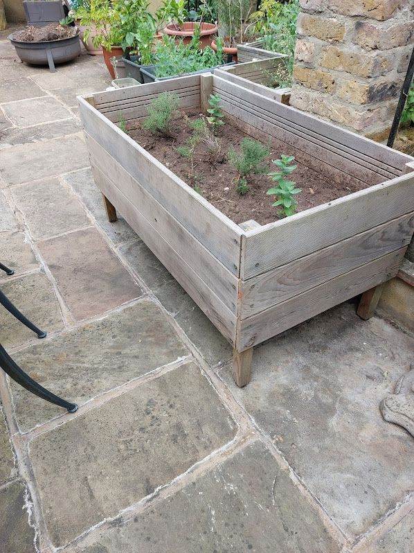 Three Extra large Wooden Garden Planter made of cedar cladding board