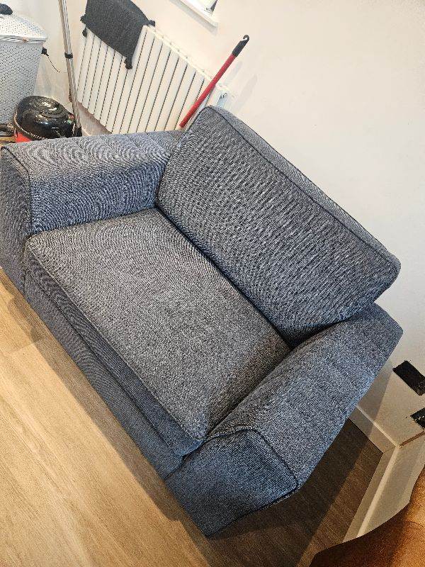 image for 2 Blue Sofas 2 seater and love chair 