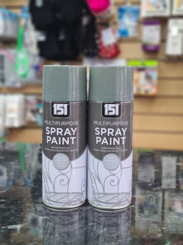 Pack of 2 Multipurpose Spray Paint Grey Primer 