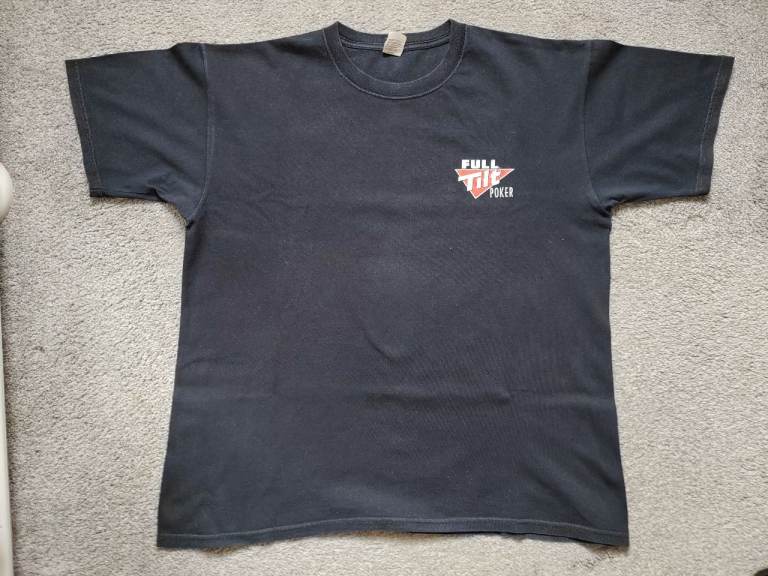 Vintage Full Tilt Poker T-Shirt XL Black – Shark “Tastes Like Chicken”