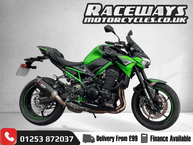 KAWASAKI Z900 GREEN, 2022 22 REG, JUST 3,741 MILES, AKRAPOVIC EXHAUST