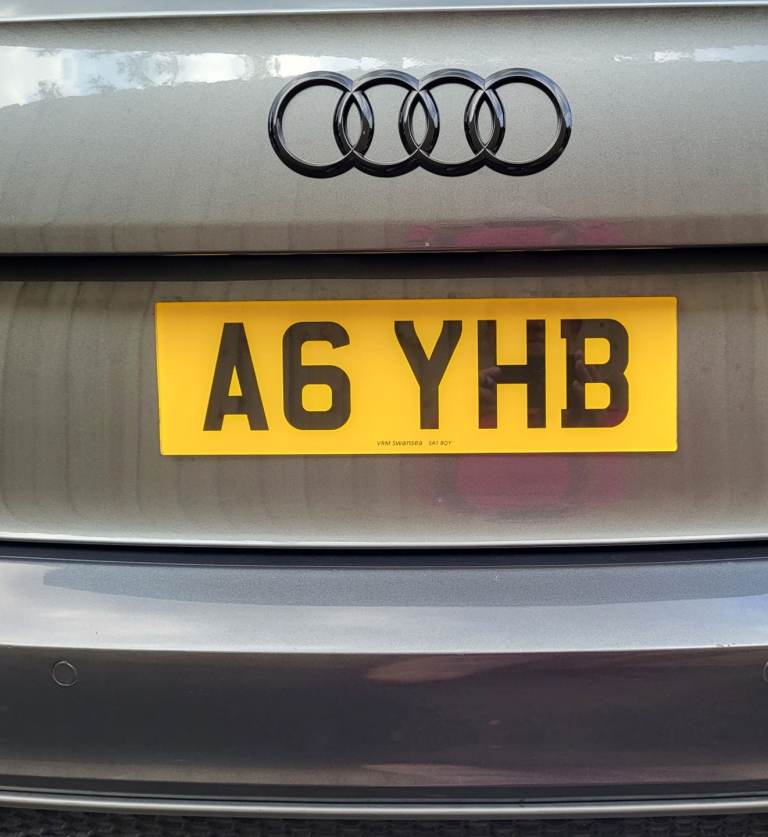 A6 YHB number plate 