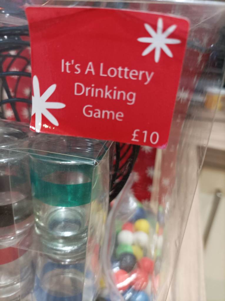 It's a lottery drinking game.