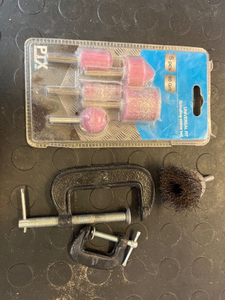 PTX Universal Fit Grinding Stone Set with G-Clamps & Wire Brush