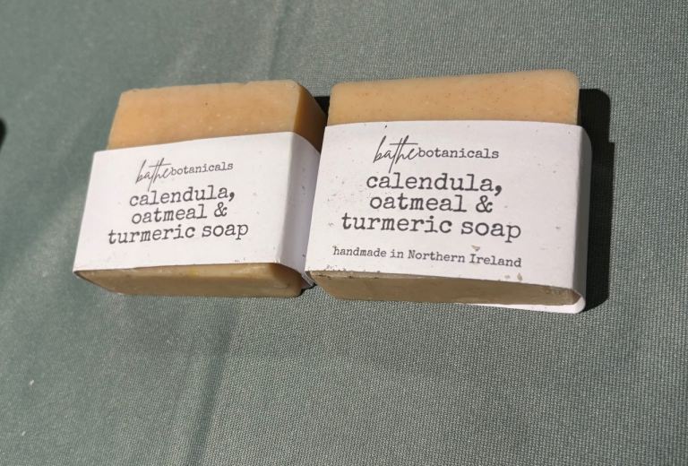 X2 Handmade local northern Irish soap calendula oatmeal & turmeric soap 