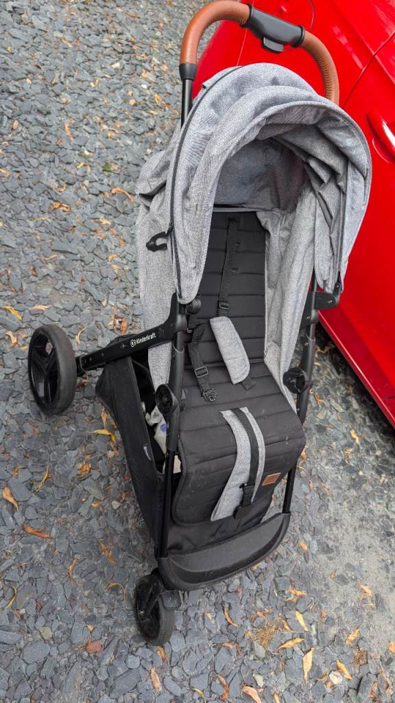 Kinderkraft Compact Stroller – Grey, Good Condition