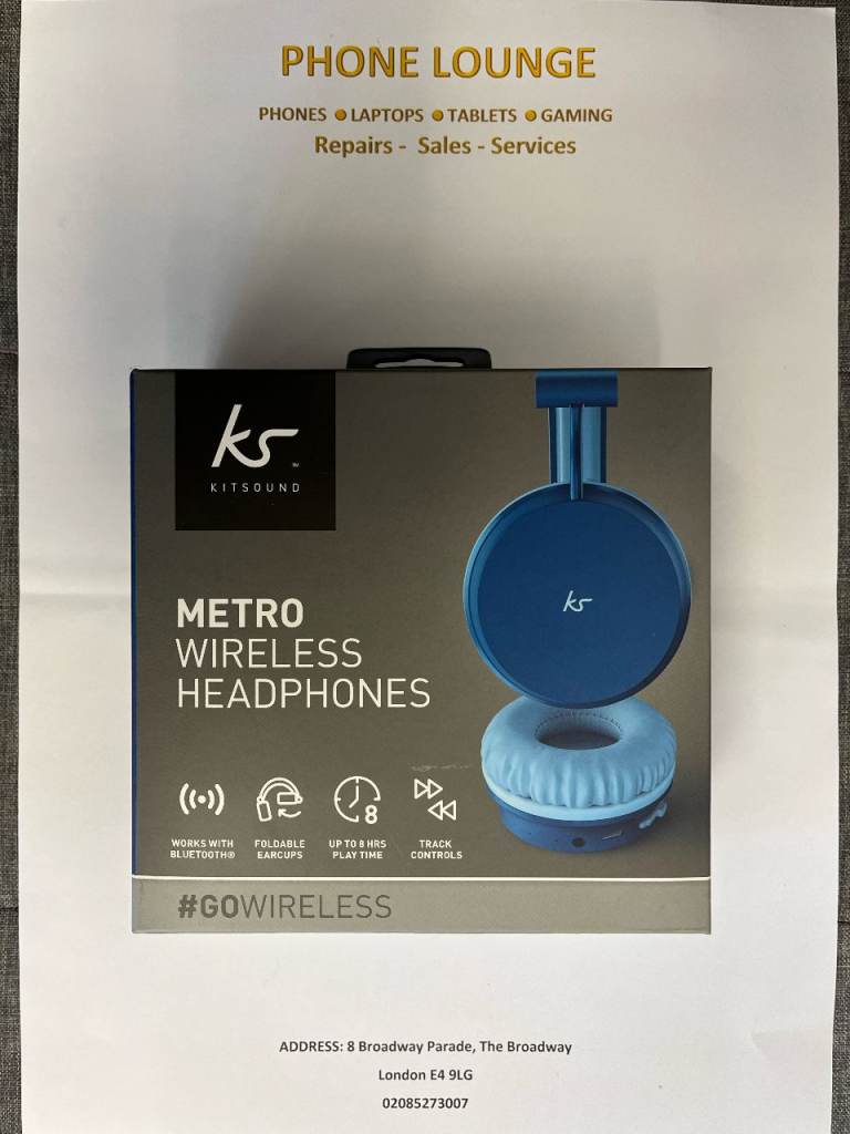 Kitsound Metro Bluetooth Wireless Headphones