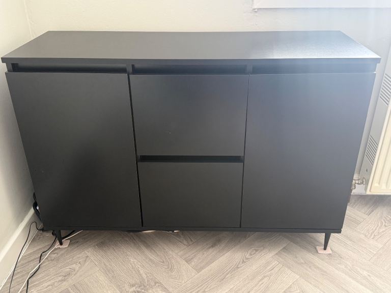 Black Sideboard with Doors and Drawers 