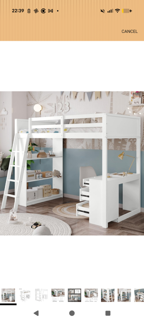 Kids Single Cabin Bed and Vanity Desk **REDUCED**