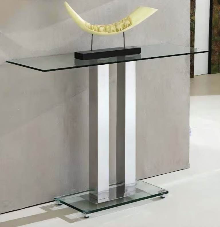 Jet Trendy Console Table Rectangular In Clear Glass