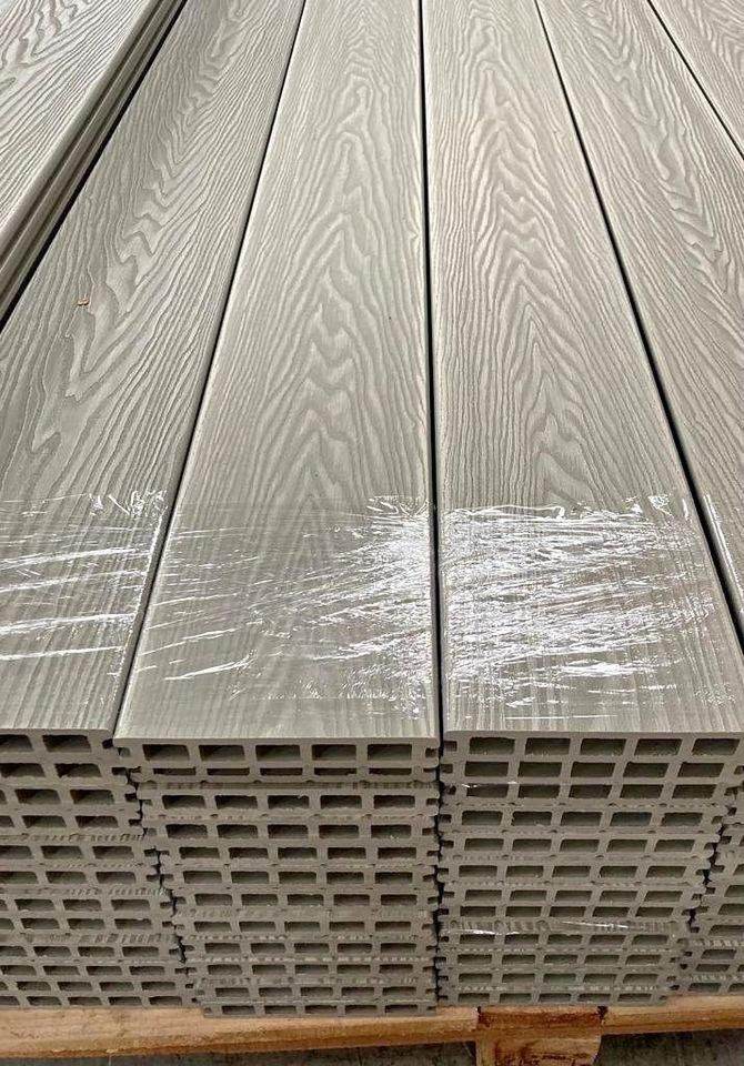 Teak/Grey 4.8m Composite Decking | Timber Look, No Splinters, WPC Decking Delivered