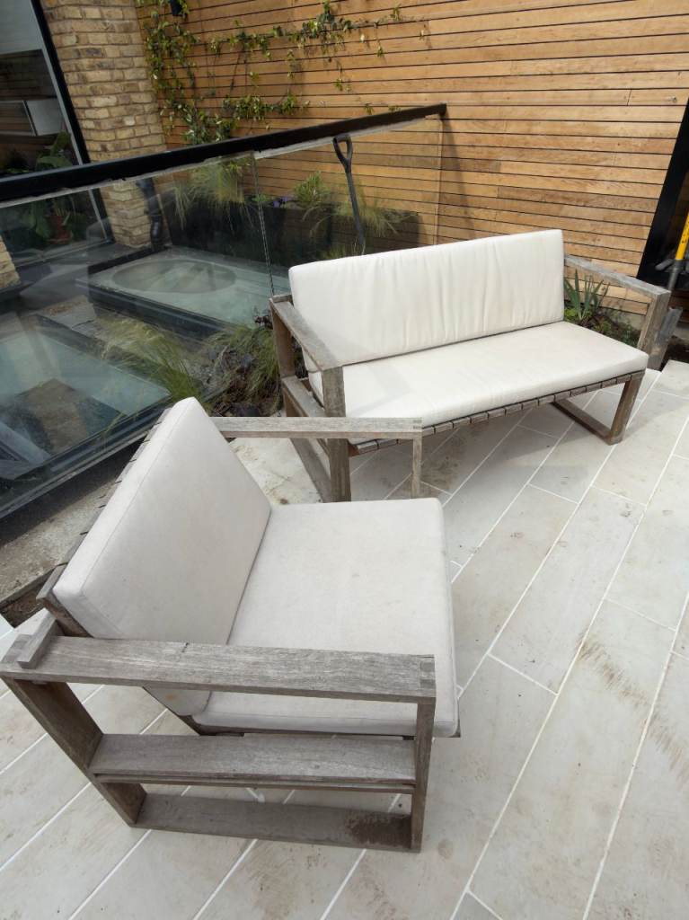 Carl Hansen BK11 + BK12 Outdoor Teak Lounge Set – 1 & 2 Seater – Excellent Condition