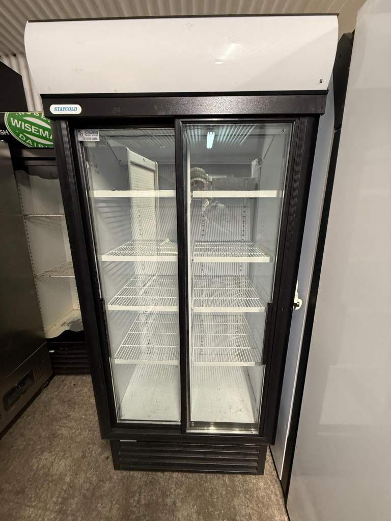 Commercial upright double door drink display fridge cafe shop supermarket 