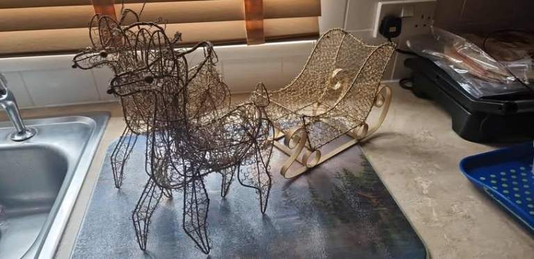 Christmas Sleigh and Reindeer Ornaments