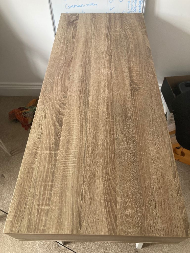 Computer desk wood effect metal legs