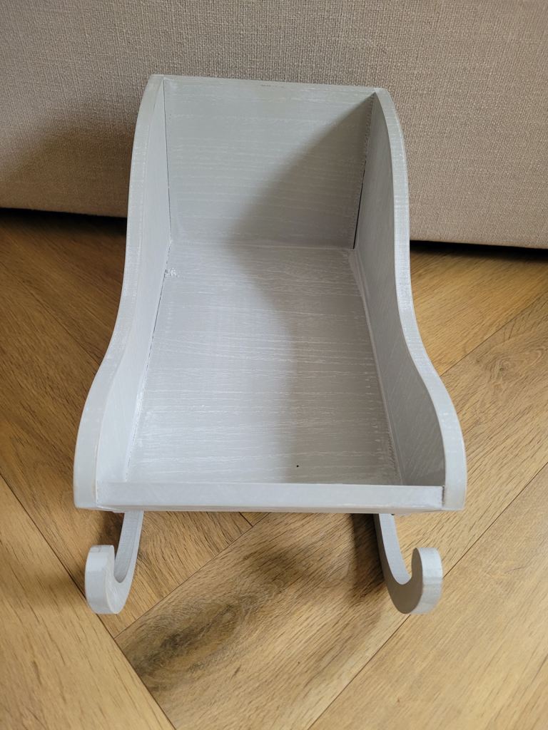 Grey Wooden Snowflake Sleigh