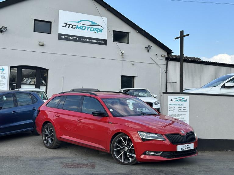 SKODA SUPERB 2.0 TDI CR 190 Sport Line 4X4 Estate Auto, diesel, red 2017