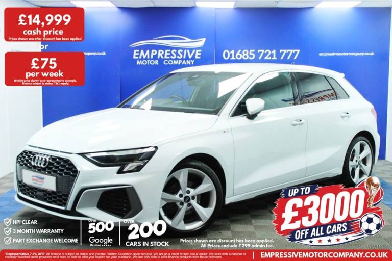 2022 72 AUDI A3 1.5 TFSI 35 S LINE SPORTBACK 5DR PETROL MANUAL EURO 6 (S/S) (150