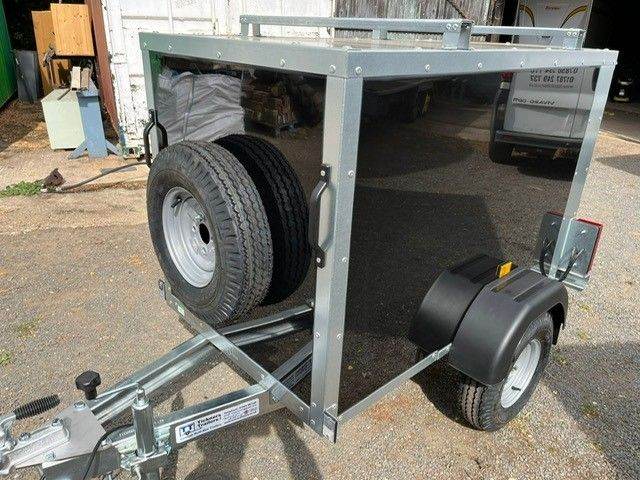 TICKNERS Camping / Small Box Trailer with Roof Bars in Black or White - Single Axle 5' x 3' x 3'