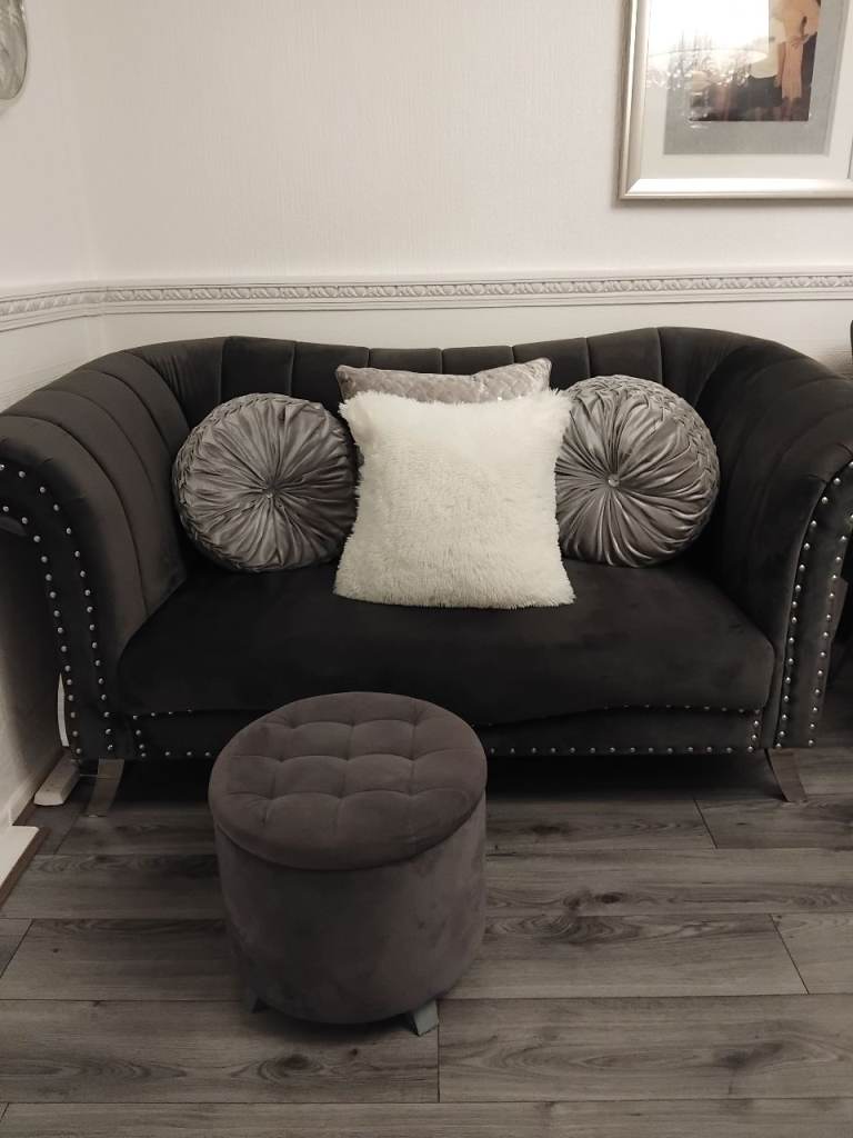 Sofa chair and pouffee