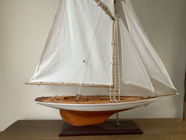Fully Rigged Lulworth Model Yacht | 65cm (L) x 72cm (H)