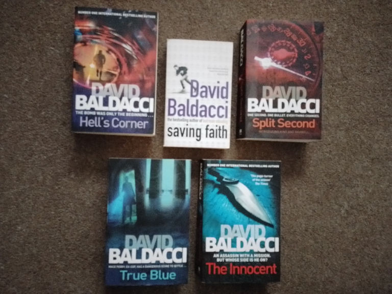 CRIME FICTION - DAVID BALDACCI p/back collection. Five titles, sold separately. Exc. cond.
