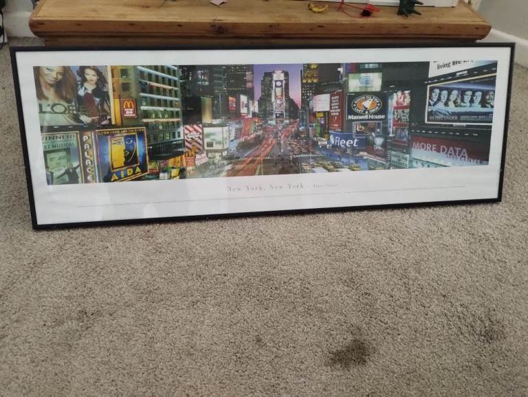 Framed New York City Times Square Print – Good Condition