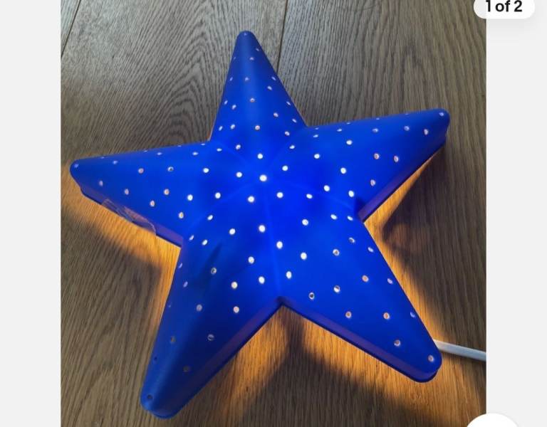 image for IKEA Star SMILA STJARNA BLUE STAR WALL LAMP / NIGHT LIGHT - CHILDREN'S ROOM