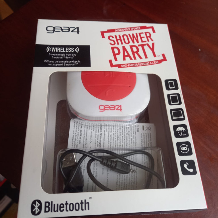 GEAR4 Shower Party Bluetooth Wireless Speaker With Microphone & Suction Cup