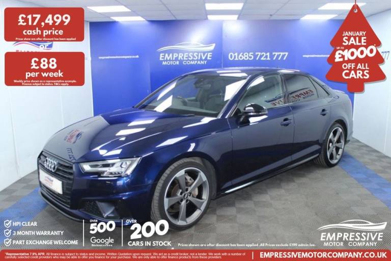 2019 19 AUDI A4 2.0 TDI 40 BLACK EDITION SALOON 4DR DIESEL S TRONIC QUATTRO EURO