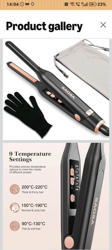 SAOSA pencil hair straighter