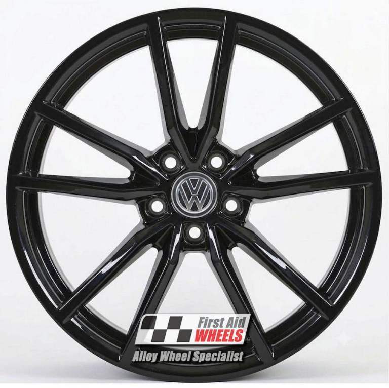 VW GOLF R MK7 1X 19'' GENUINE PRETORIA GLOSS BLACK 8J ET50 ALLOY WHEEL S627BG