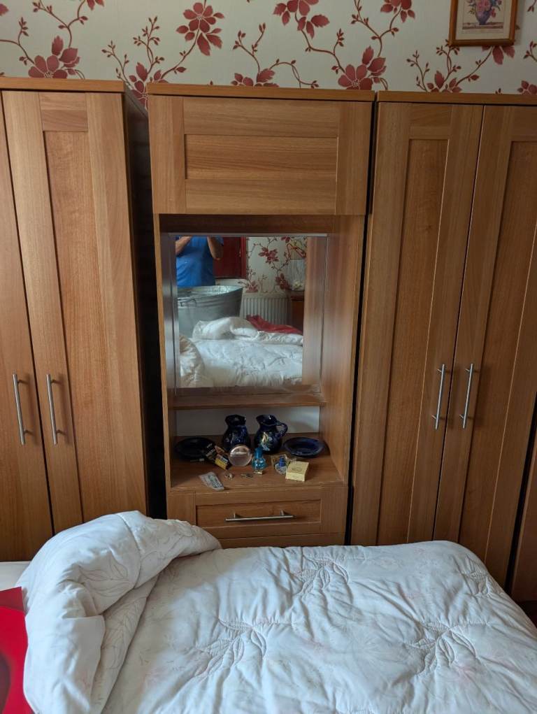 Wooden Wardrobe Set with Dressing Table and Mirror