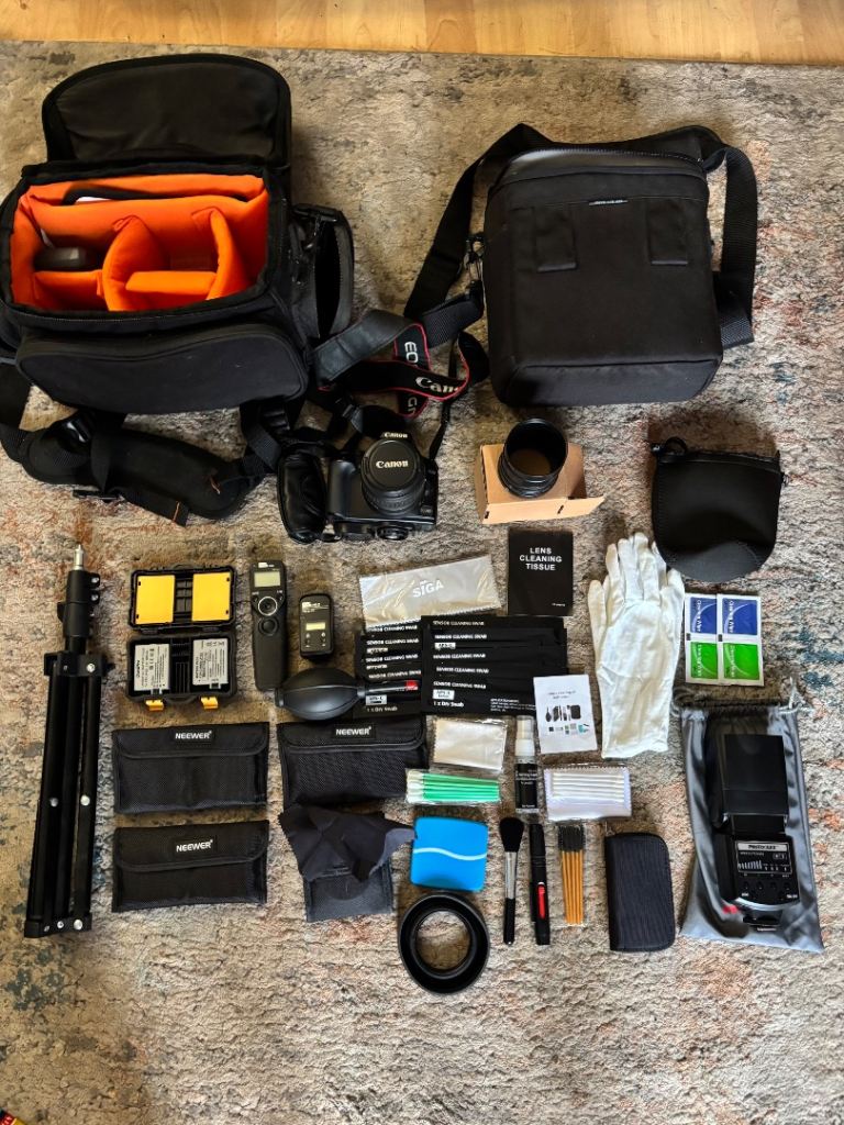 Canon DSLR Camera Kit with Lenses and Accessories – Good Condition